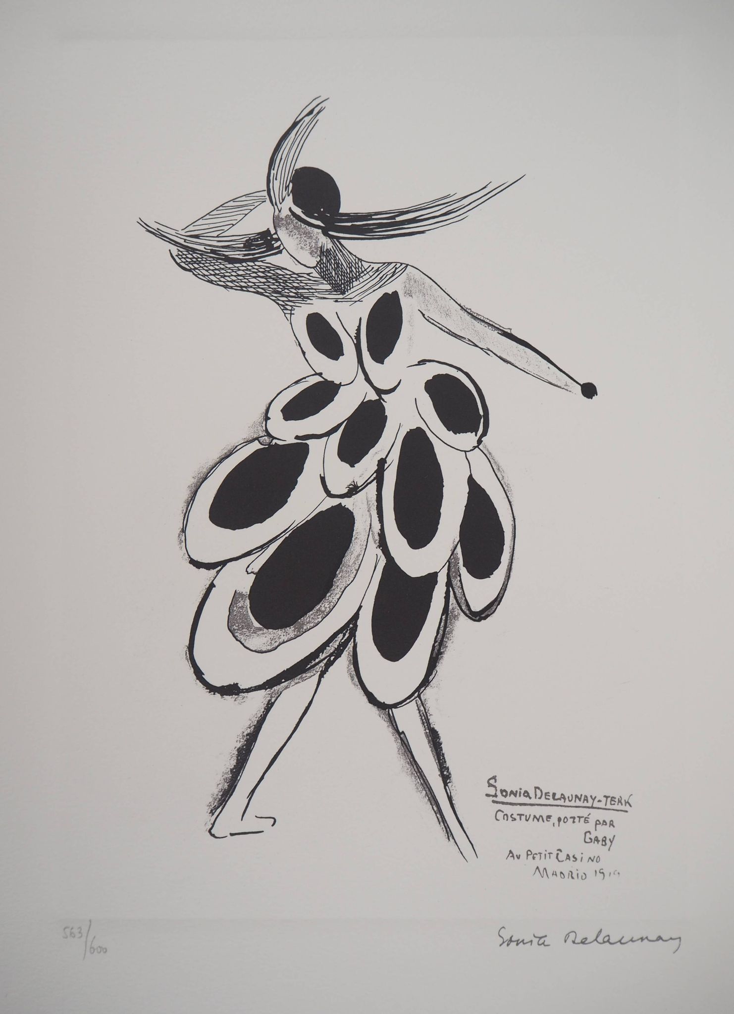 Sonia delaunay : robe espagnole - lithographie signée