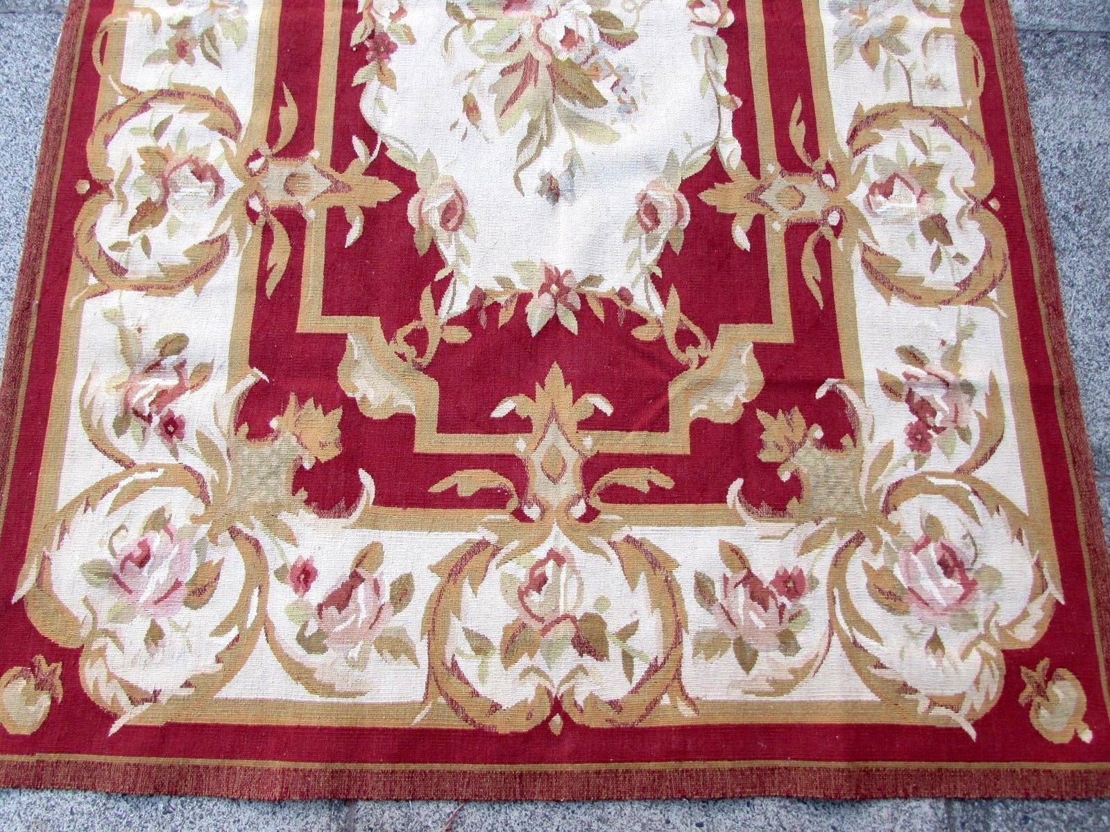 French carpet Aubusson handmade 122x186cm 1980
