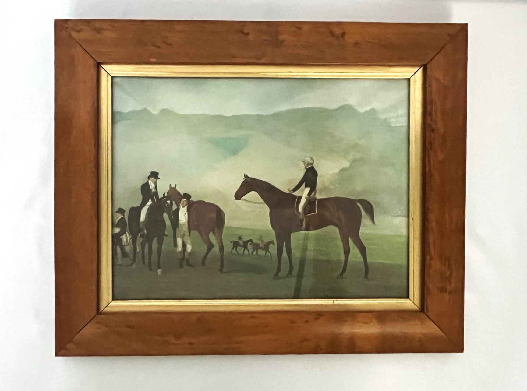 English watercolor reproduction of 20th century equestrian horse