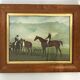 English watercolor reproduction of 20th century equestrian horse