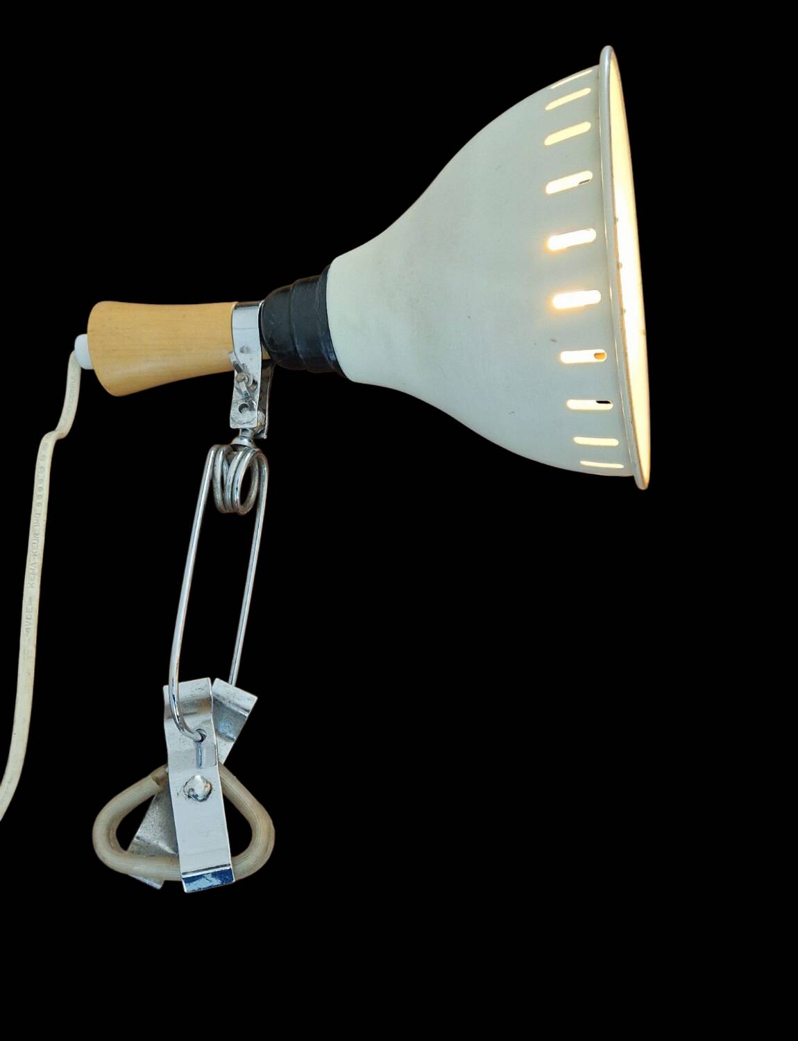 Vintage clamp lamp - Wood and metal - 70s