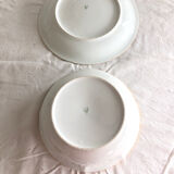 Tableware service 40 pieces in white and gilded porcelain CG Cie France Limoges