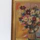 Huile sur panneau vintage signée Hourregue - bouquet de fleurs