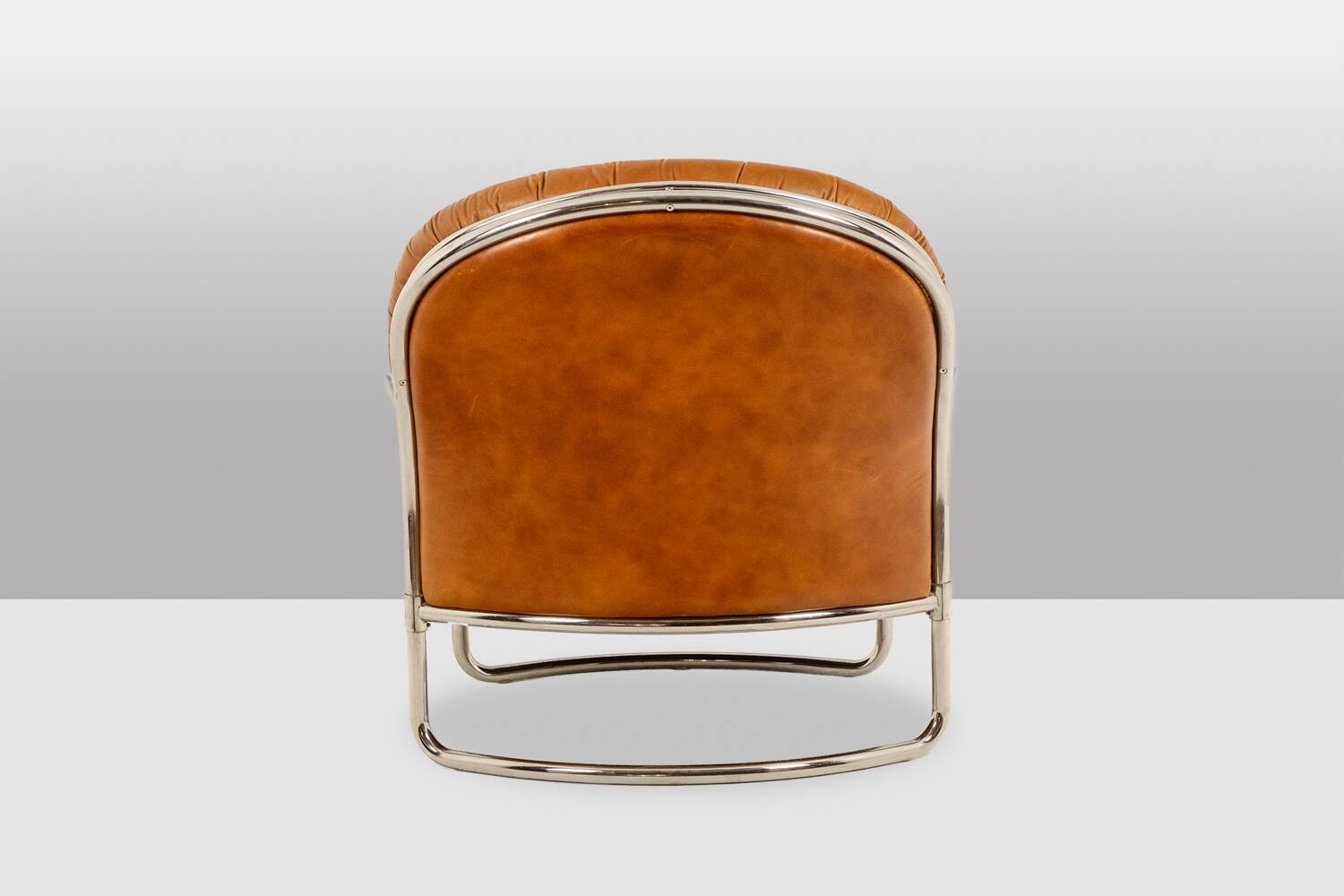 Carlo Di Carli. Leather and metal armchair. 1970s.