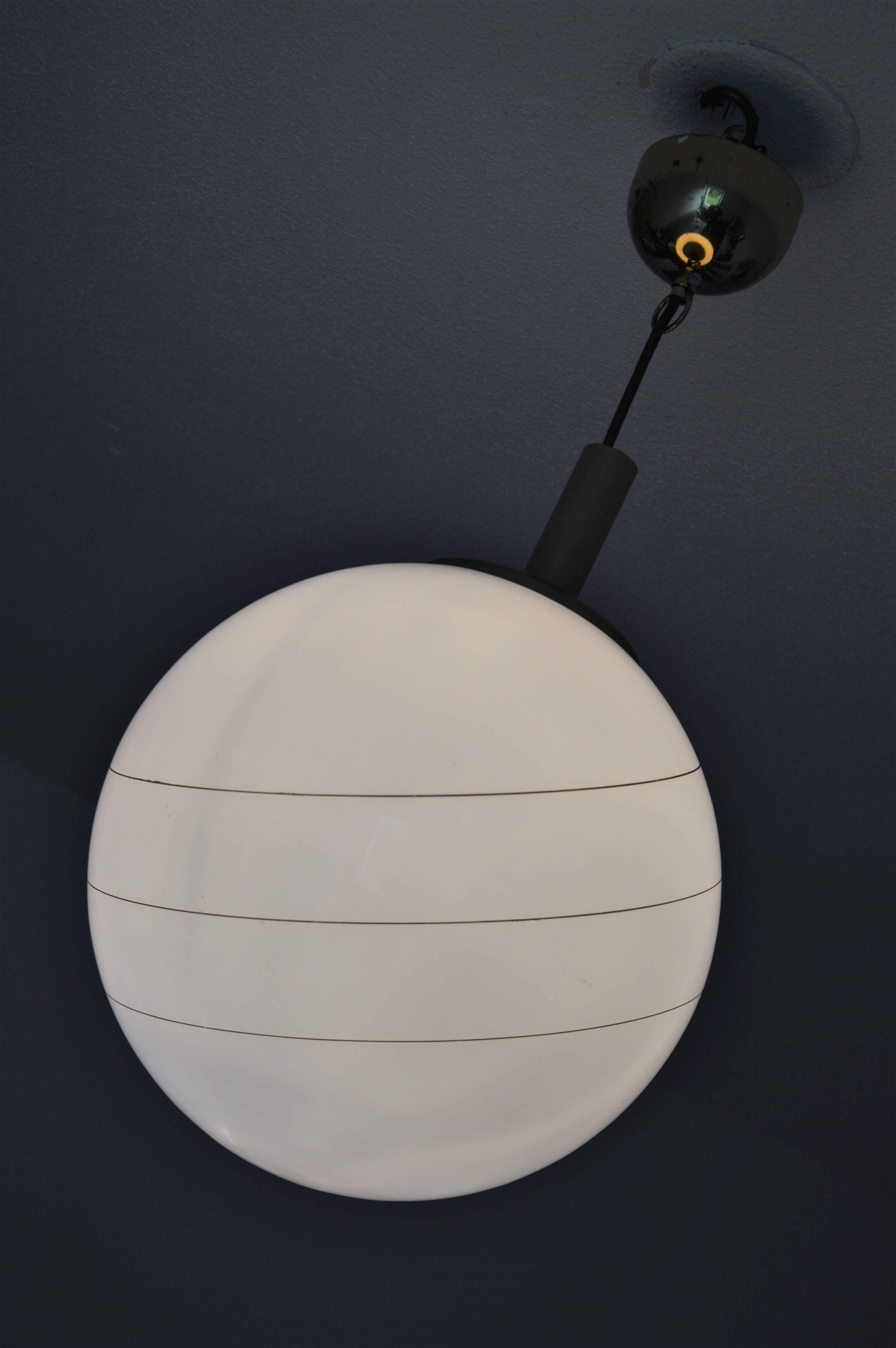 60s design glass ceiling chandelier Glashütte Limburg Bauhaus