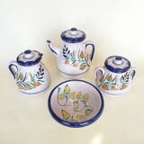 Tea set turned and hand painted 1970