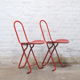 Pair of folding chairs Thema model "Dafne" by Gastone Rinaldi 1970s
