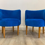 Pair of Retro Armchairs in Blue