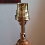 Ball lamp in walnut wood and wicker