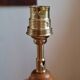 Ball lamp in walnut wood and wicker
