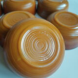 Set of 10 brown ramekins Arcopal Vintage volcano