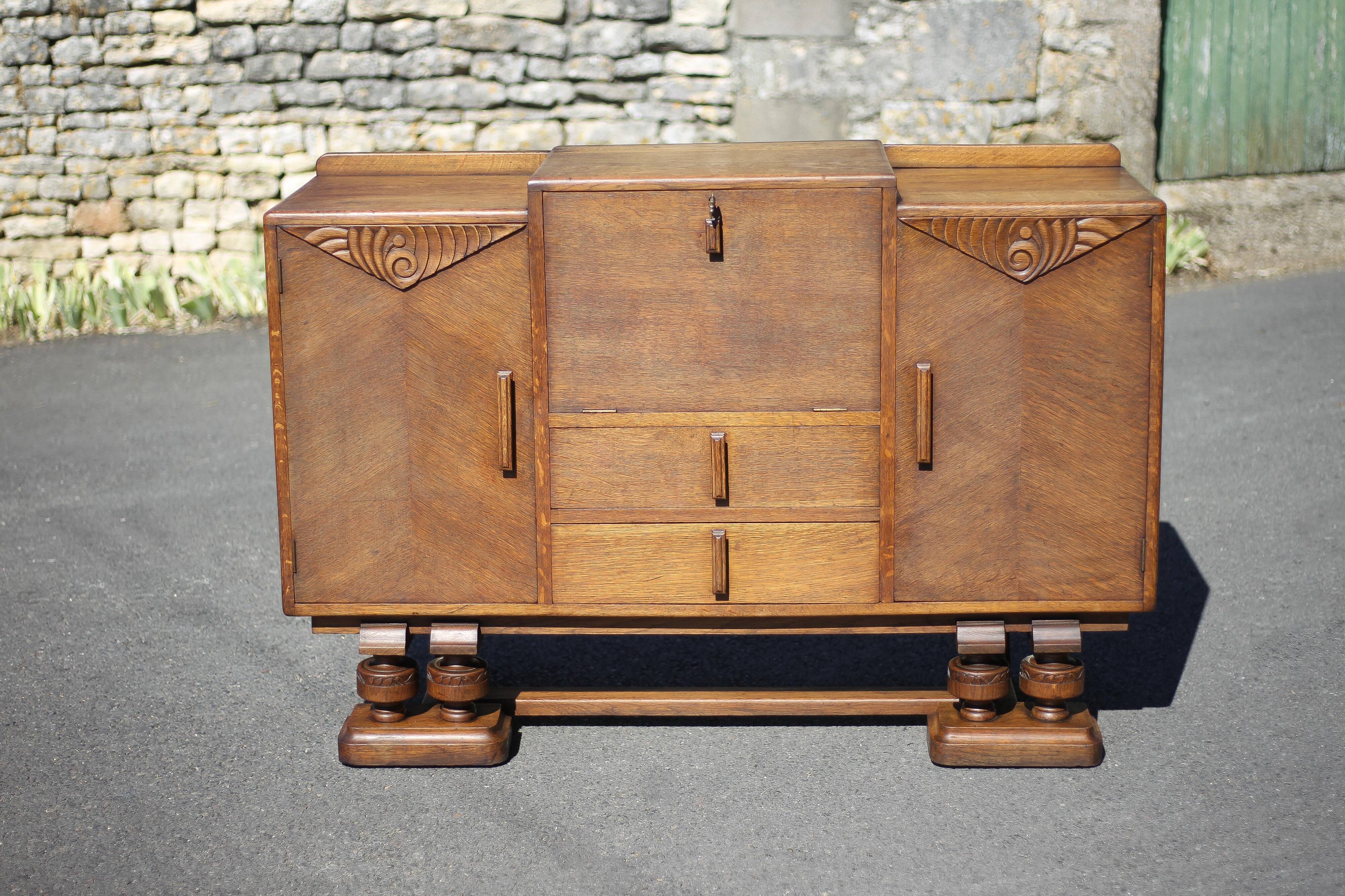 Art Deco sideboard, art deco wooden sideboard, wooden furniture, storage furniture