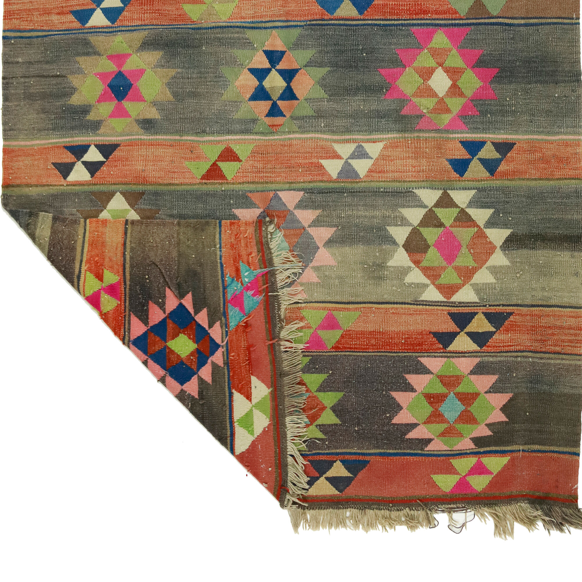 Anatolian handmade kilim rug 266 cm x 166 cm