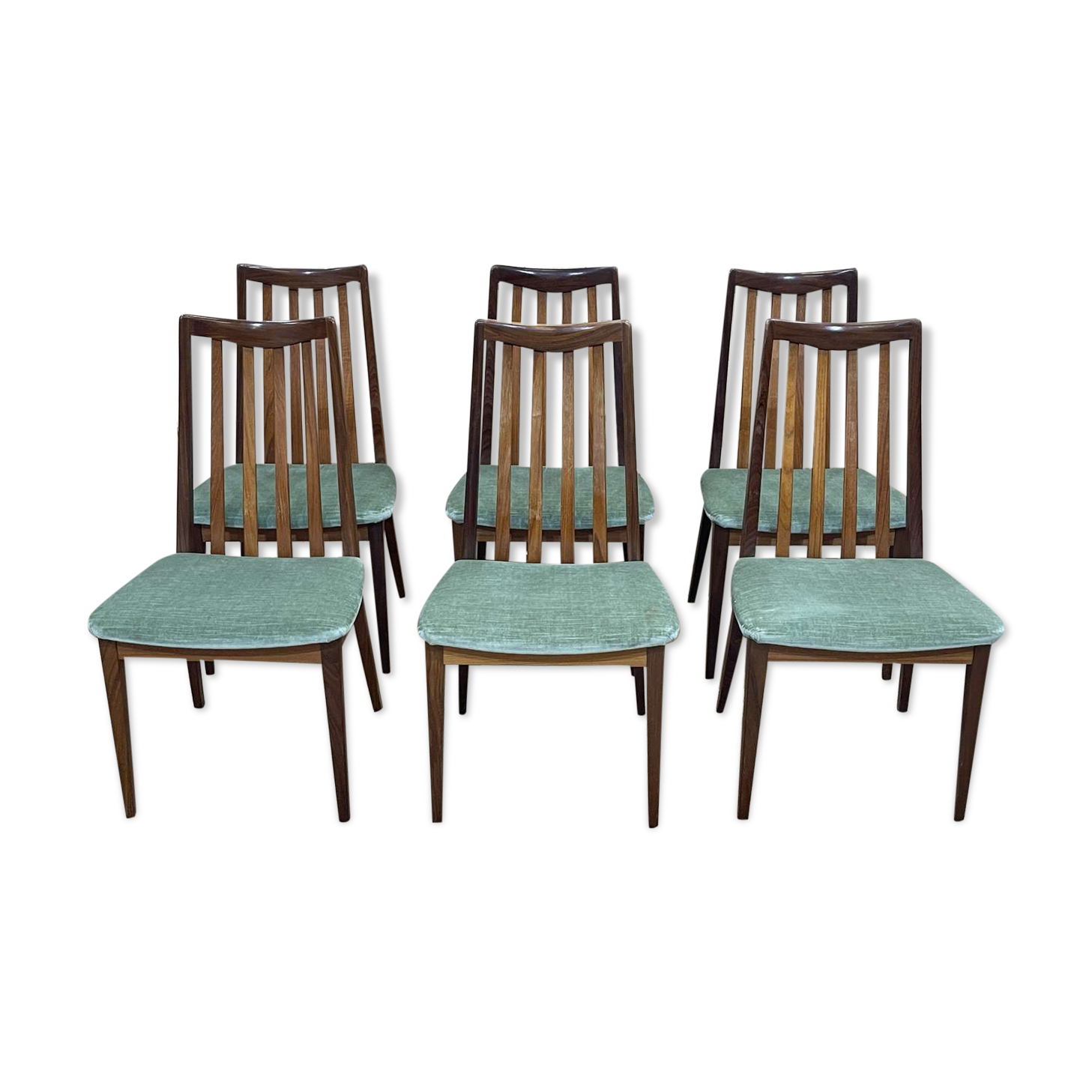 Suite of 6 chairs of the brand GPlan of the 70s in teak