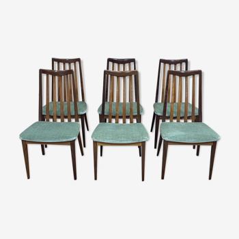 Suite de 6 chaises de  la marque GPlan des années 70 en teck