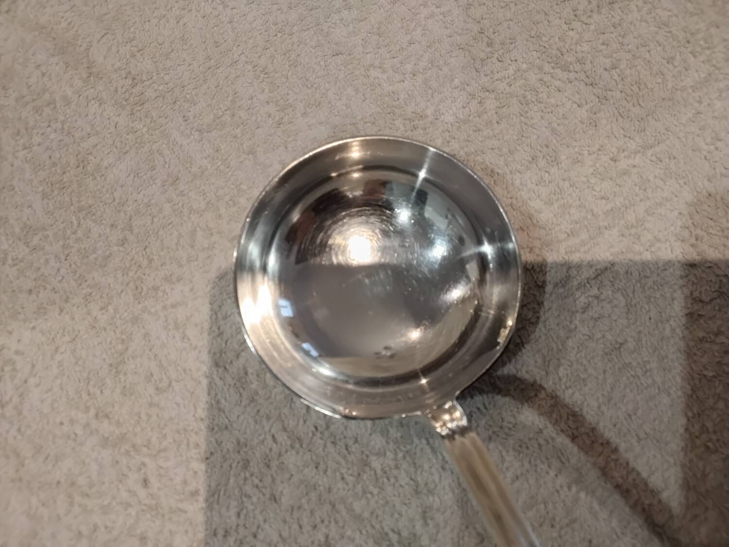 Louche à potage métal argenté orfèvre Christofle modèle Albi 28,7cm