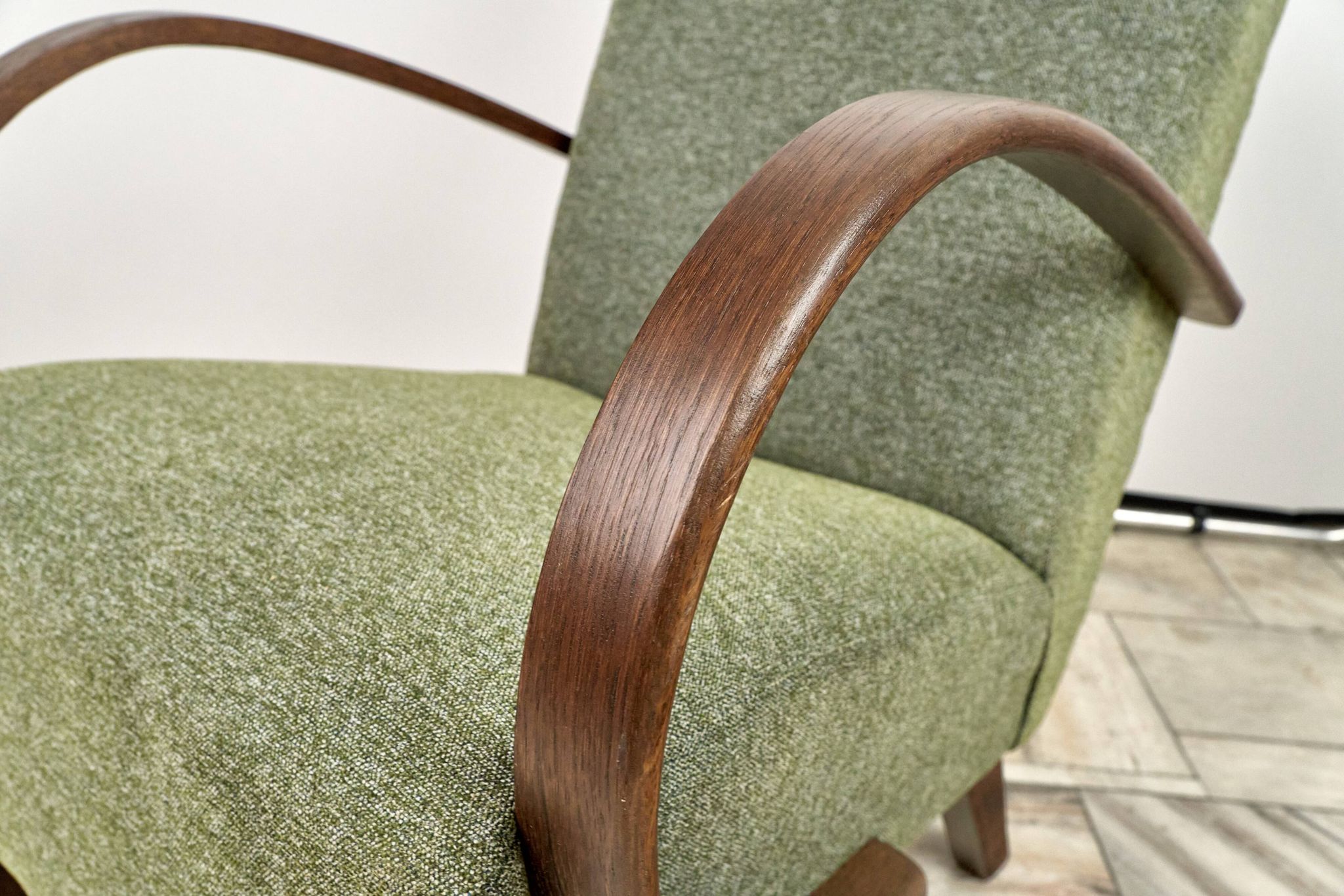 H 410 type C Armchair designed by Jindrich Halabala, 1940s, Czechoslovakia