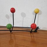 Vintage wall coat rack 8 multi-colored balls