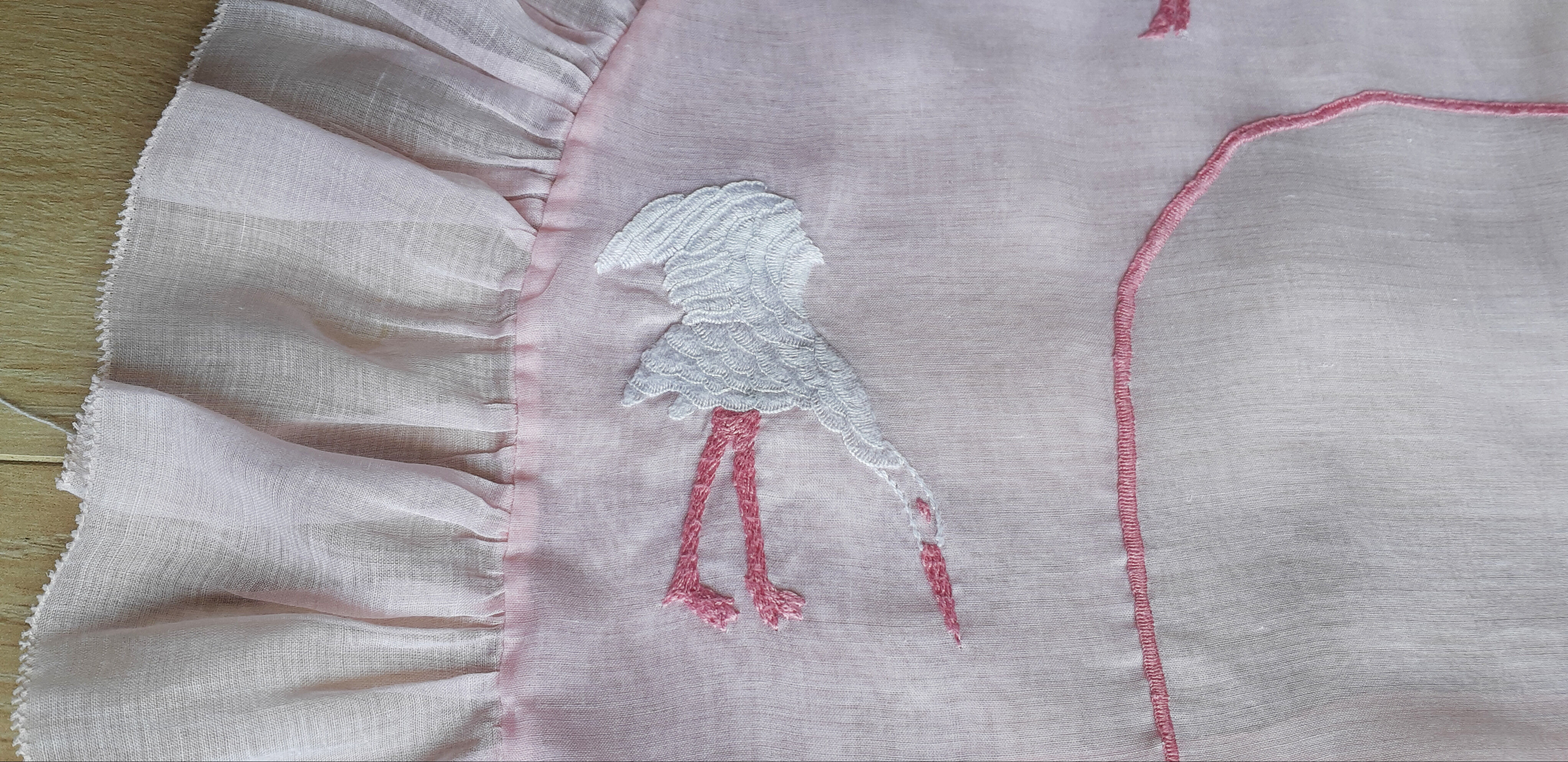 Children's pillowcase sewn and embroidered by hand