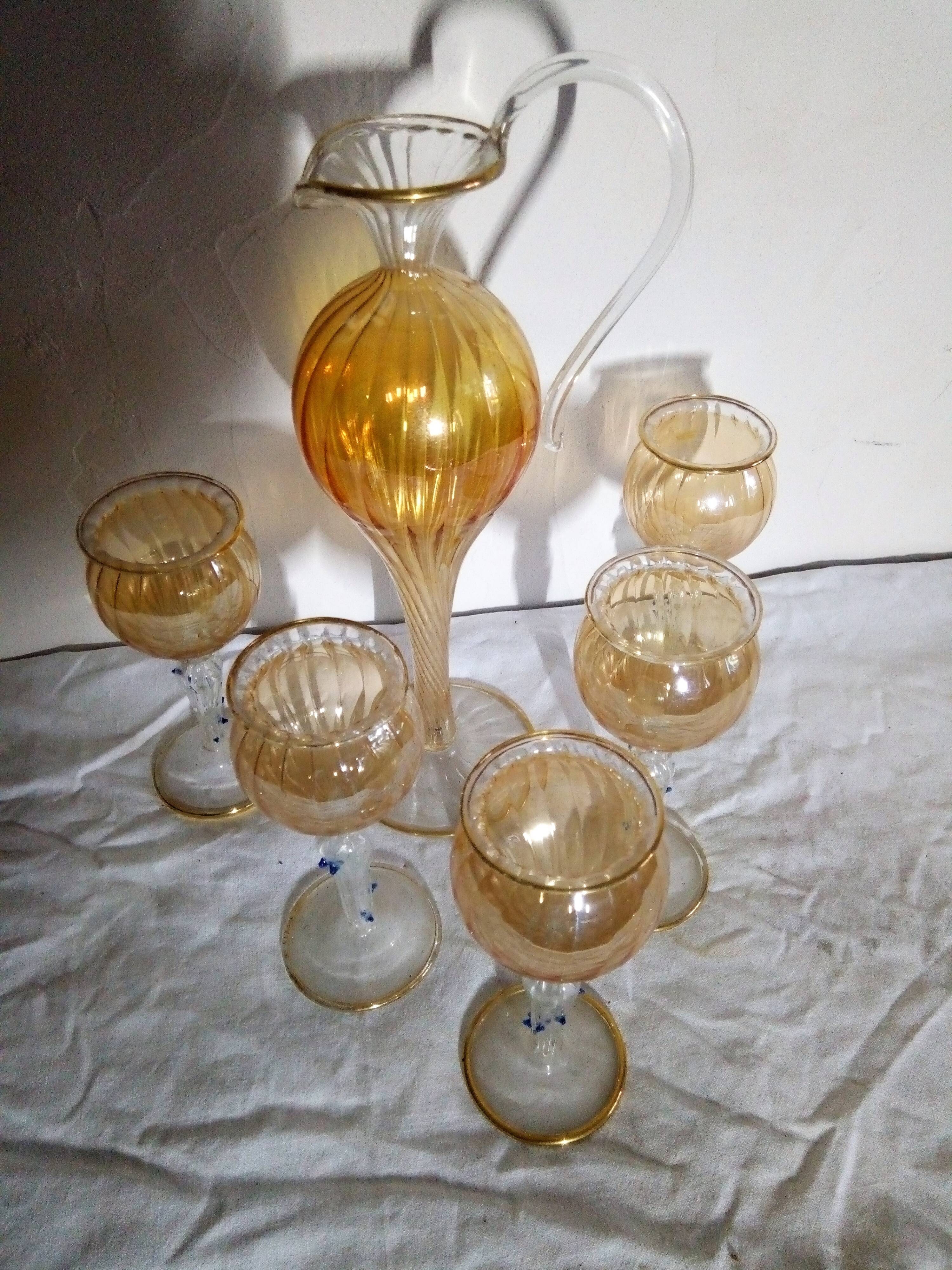 Glass and carafe service, Murano from the 60/70