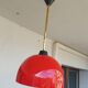 Vintage hanging lamp in red opaline of the 50/60