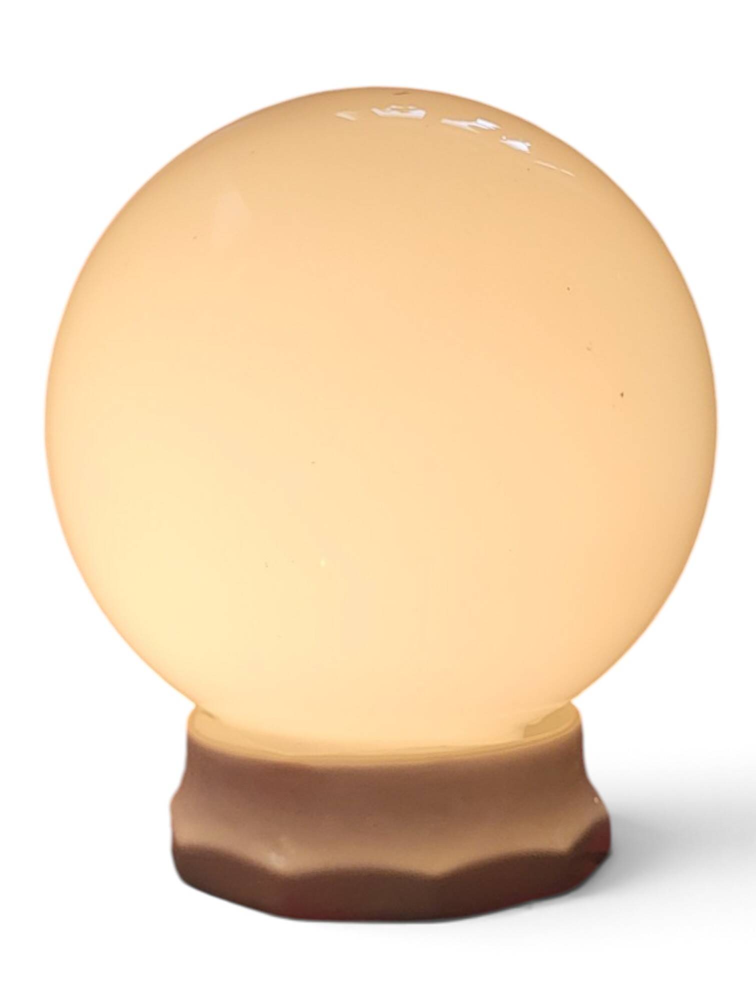 Plafonnier boule en opaline, Art Déco/industriel — années 1930-1950