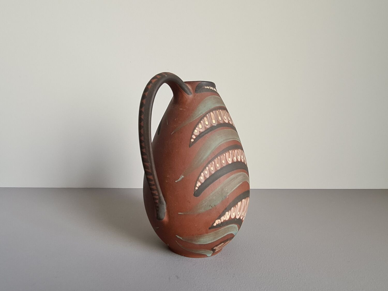 60 year pitcher / arts and crafts / collectible ceramics / vintage / signed / Mid-Century