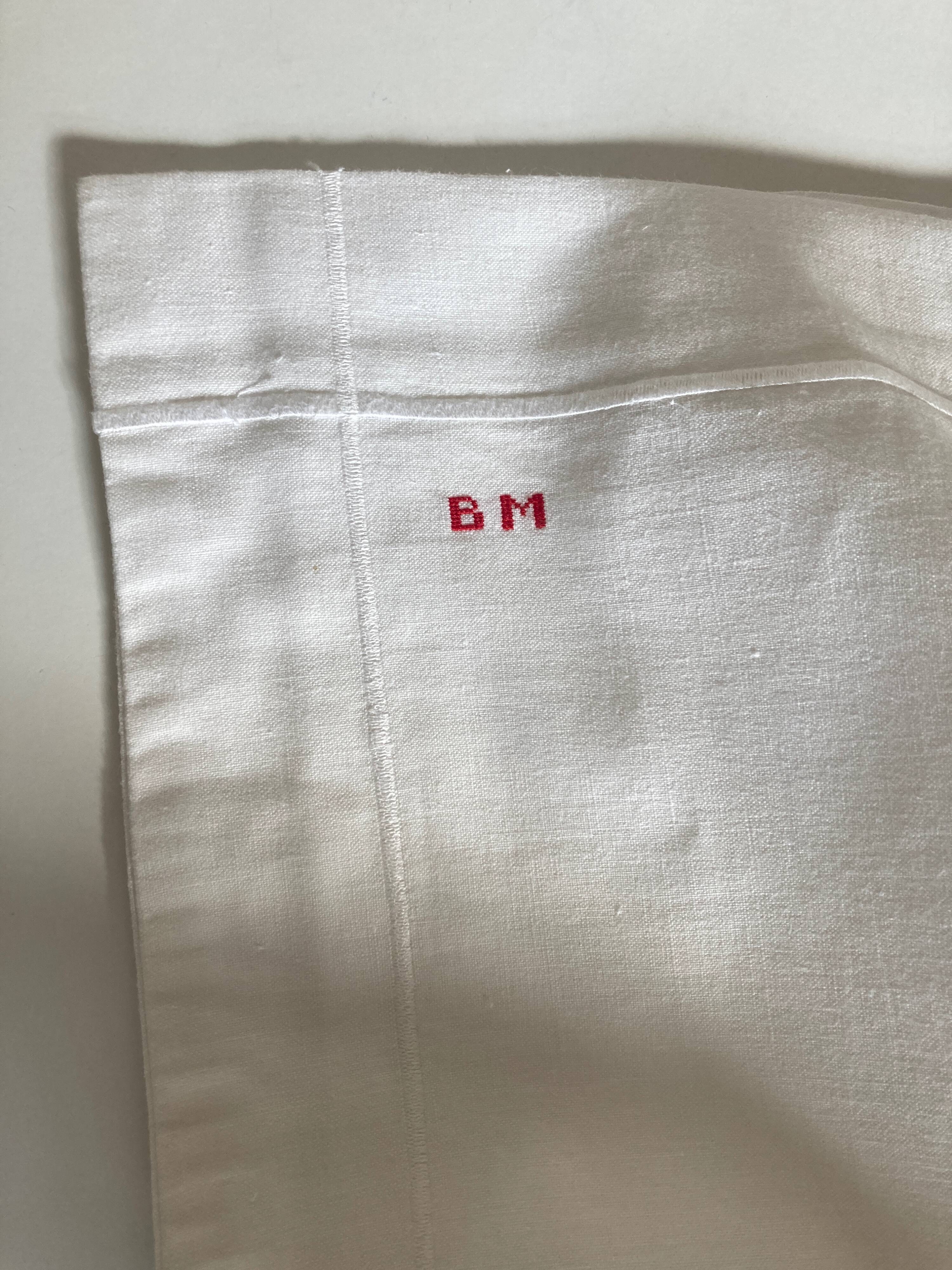 Pair of pillowcases reserve canvas trousseau 1960