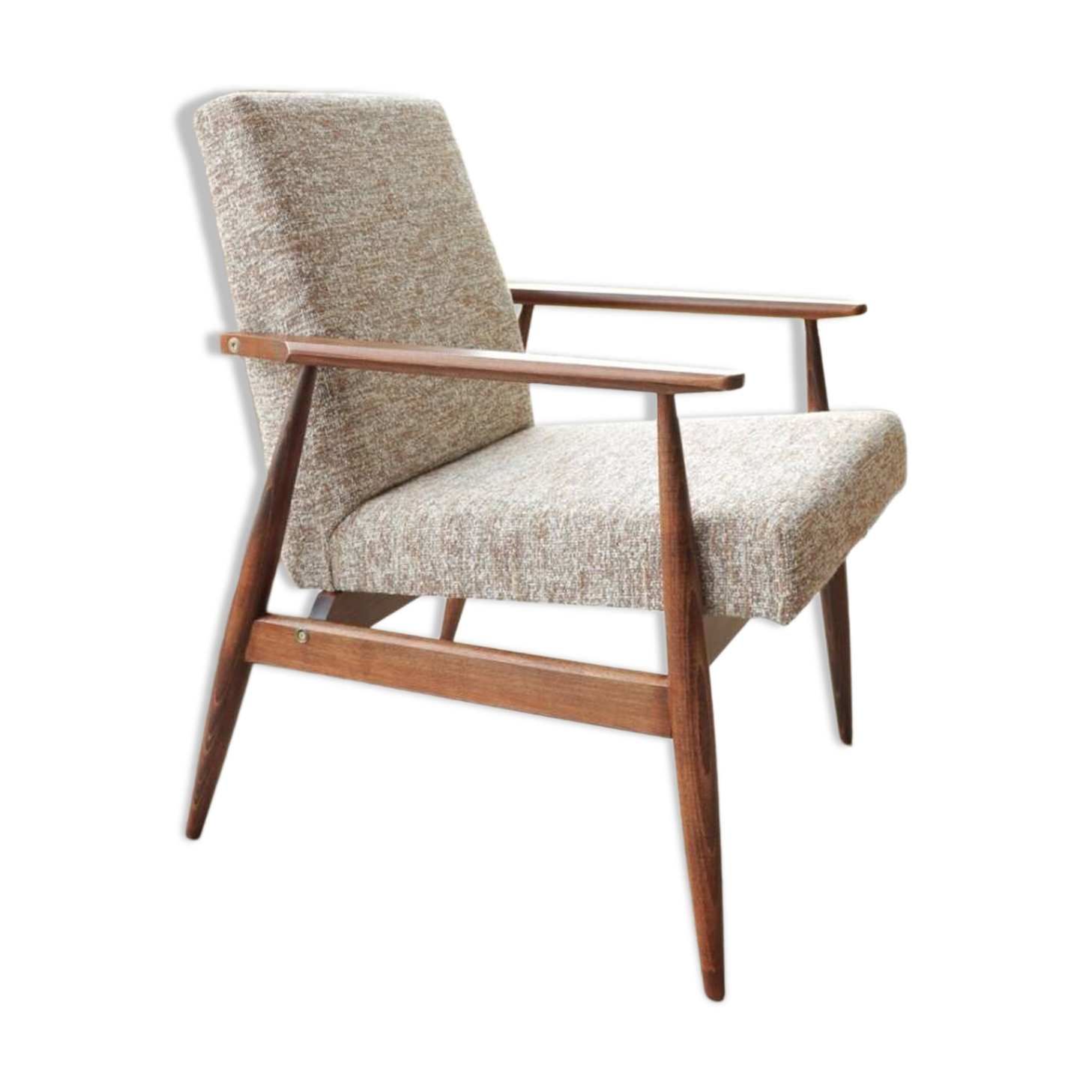 Scandinavian coffee brown armchair by H.Lis