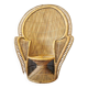 Vintage Peacock Cobra Chair / 1970s  King Rattan Chair in Emmanuelle Style