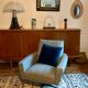 Vintage swivel cube armchair