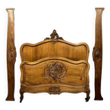 Louis XV Rocaille center bed in walnut circa 1880