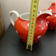 Coffee service, orange earthenware cups from Digoin Sarreguemines.