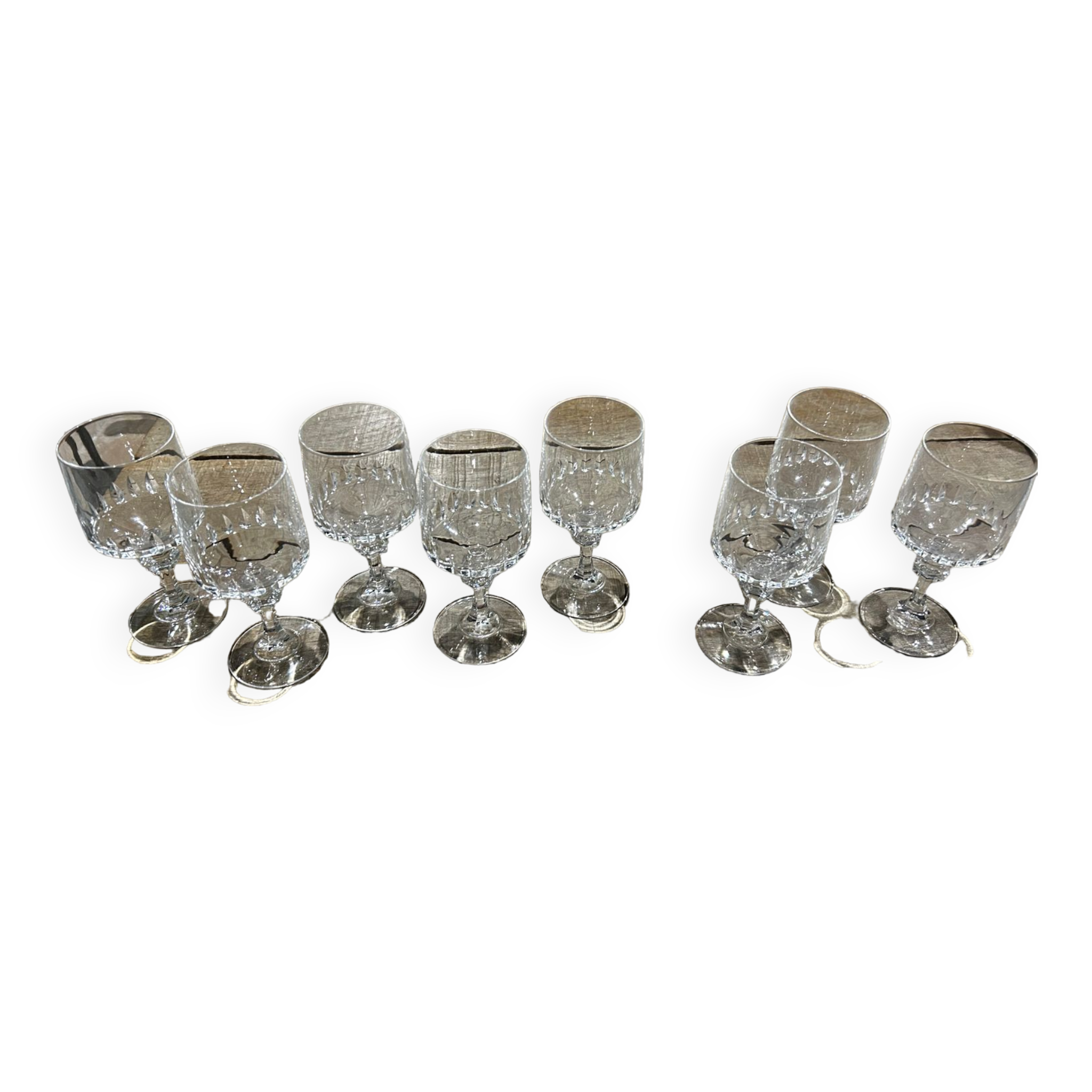 Set of 8 Vendome crystal glasses