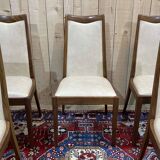 Suite de 6 chaises GPlan en teck et assise en skai des années 1970