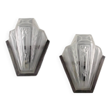 P. gilles signés paire d'appliques art deco