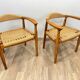 Paire de fauteuils scandinave en teck tressé