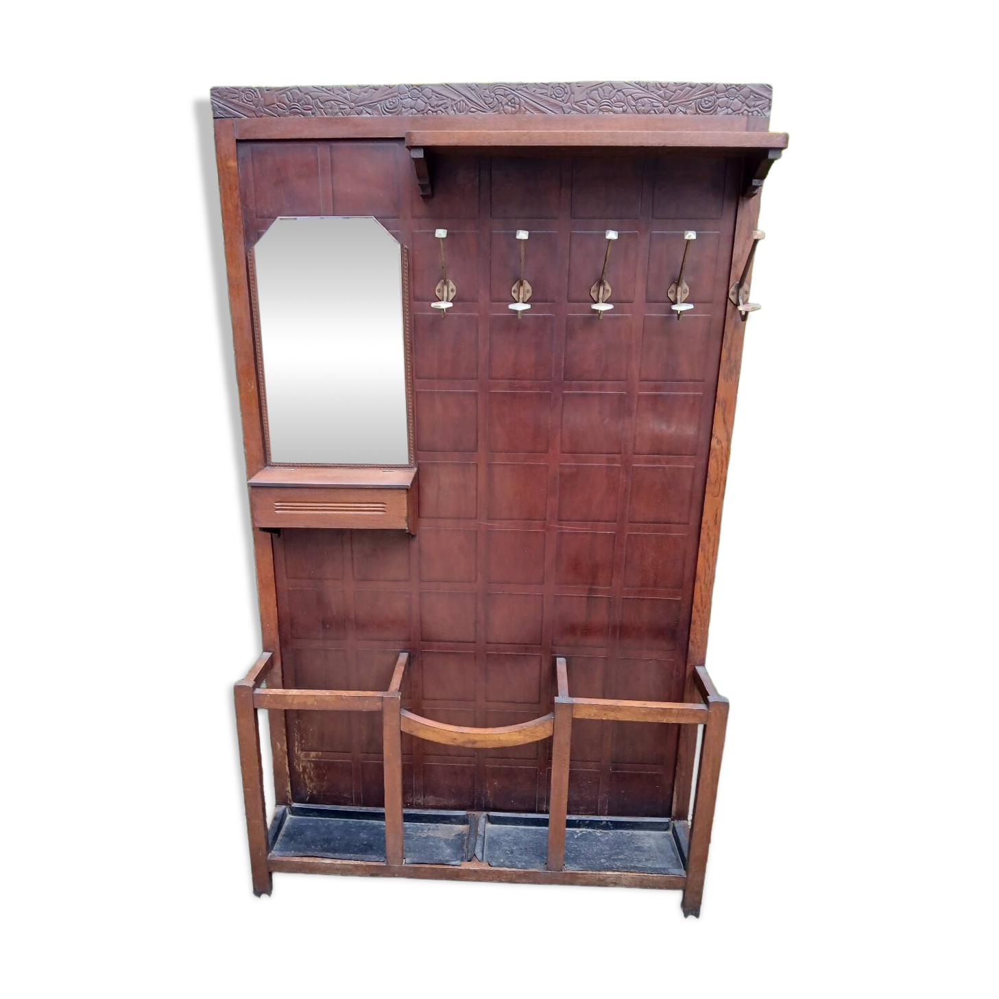 Vestiaire ancien double en chêne- Art déco