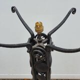 Large Art Deco Red Stained Glass Floor Lamp