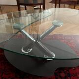 Glass petal coffee table