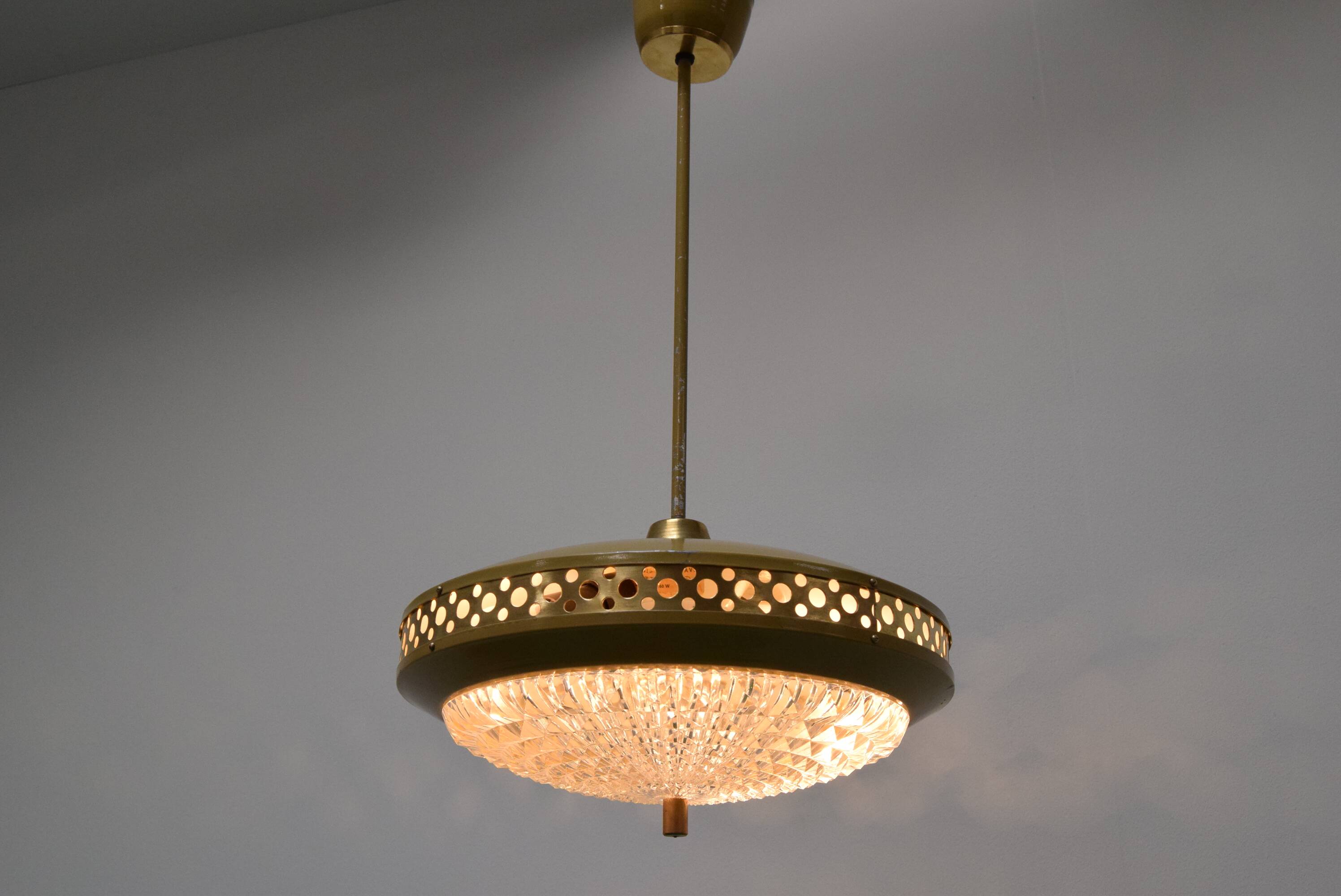 1970s Space Age Metal Pendant by LUDIB Bratislava