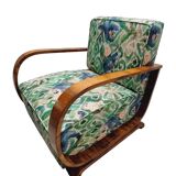 Set of 2 Art Deco Thonet style armchairs with curved armrest