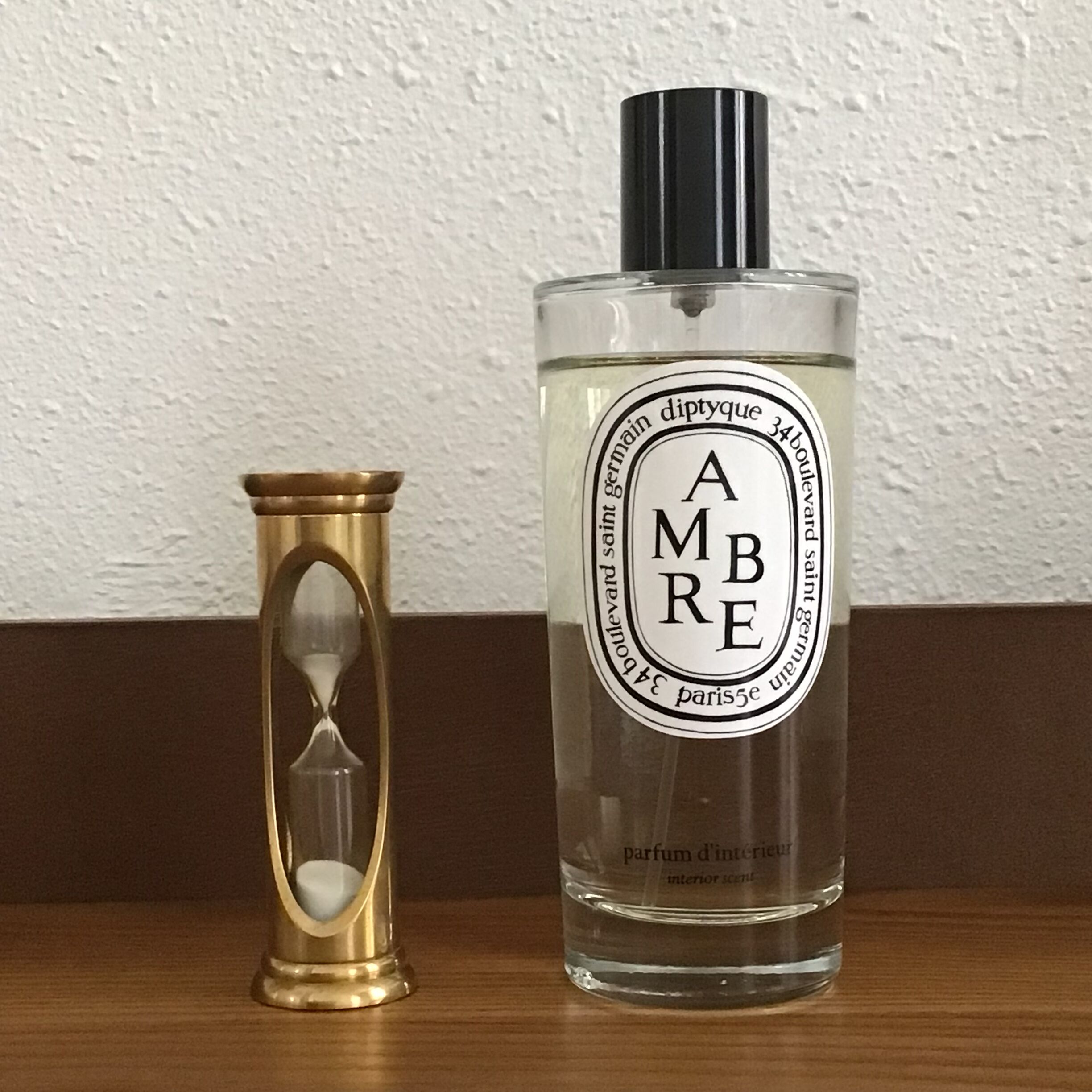 Old vintage golden hourglass