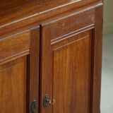 Rare high cabinet in teak by Martin Nyrop for Rud. Rasmussen, Denmark, early 20th century.