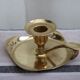 Golden brass candle holder