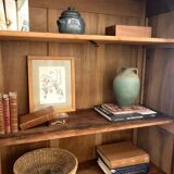 Armoire vitrine chêne massif