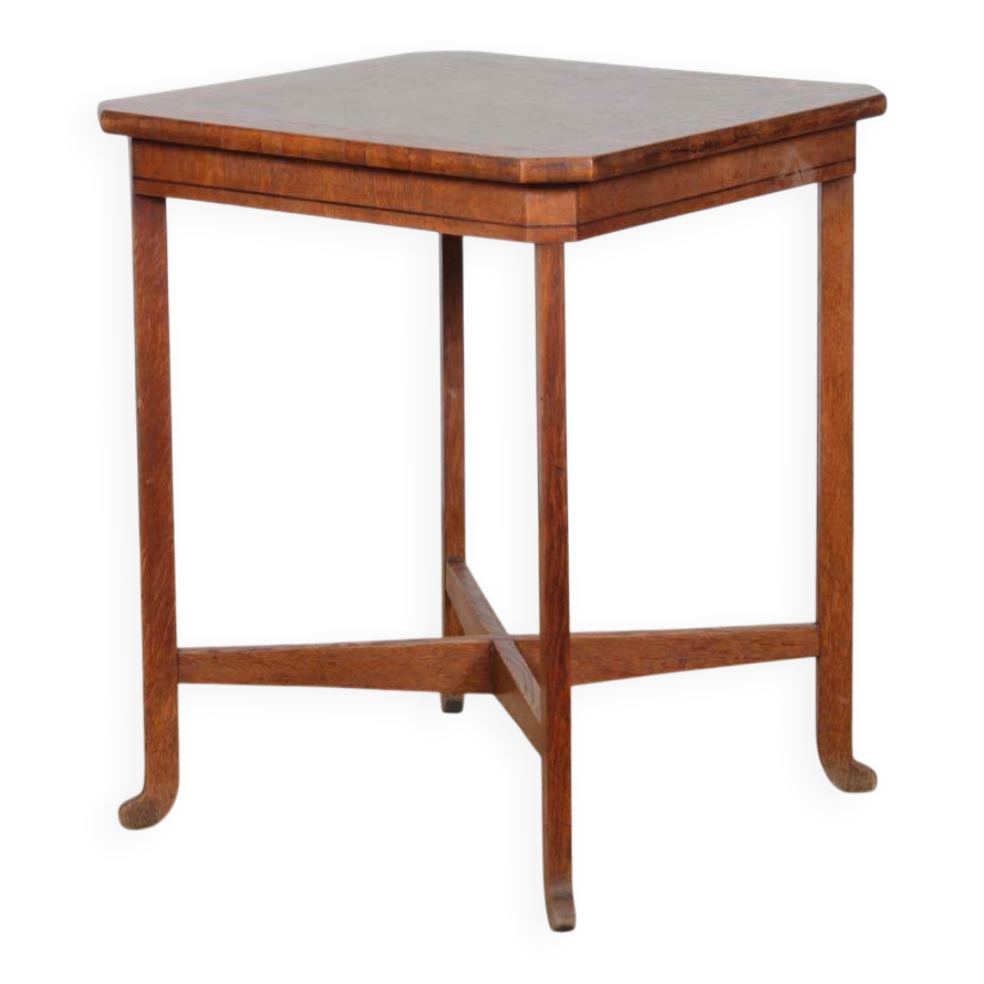 Square game table in marquetry, early 20th century