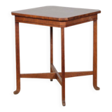Square game table in marquetry, early 20th century