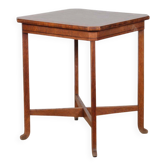 Square game table in marquetry, early 20th century