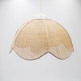 Vintage wicker flower pendant lamp